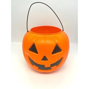 Vintage USA Blow Mold Pumpkin General Foam Plastics 7.5" Jack-O-Lantern USA